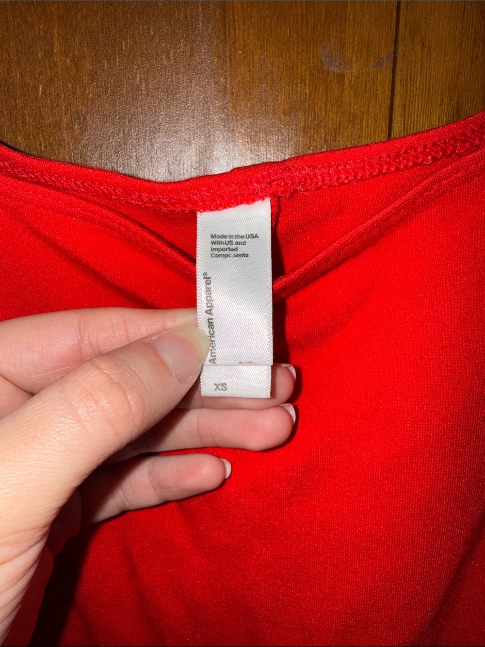 American Apparel Red Square-Neck Midi Bodycon Dress - Picture 2 of 4